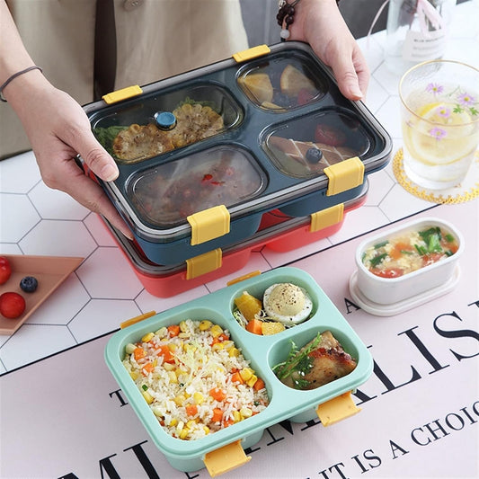 Caja Bento portátil para Exteriores, contenedores de Almacenamiento de Alimentos de Estilo japonés, Fiambrera a Prueba de Fugas para niños con Tazas de Sopa, Cajas de Desayuno