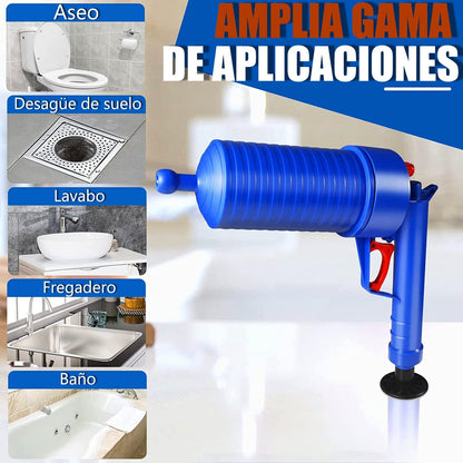 Destapador de Inodoros de Alta Presión Desatascador de desagüe Émbolo de Desagüe, con 4 ventosas especializadas， para Fregadero, Cuarto de baño, WC, Cocina.