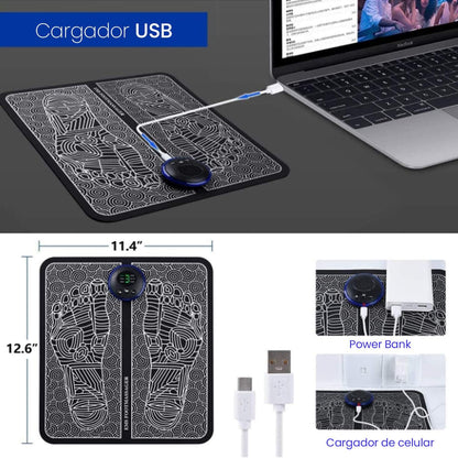 Estimulador de pie estera de masaje eléctrica con Pulsos de Baja Frecuencia, Cojín para Estimulación Muscular Eléctrica, Tapete de fisioterapia automático para circulación