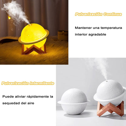 Humidificador Con Luz LED Parsa Aceites Esenciales Vaporizador Luna Silencioso y Lámpara Nocturna para Aromas Pulverización de Niebla