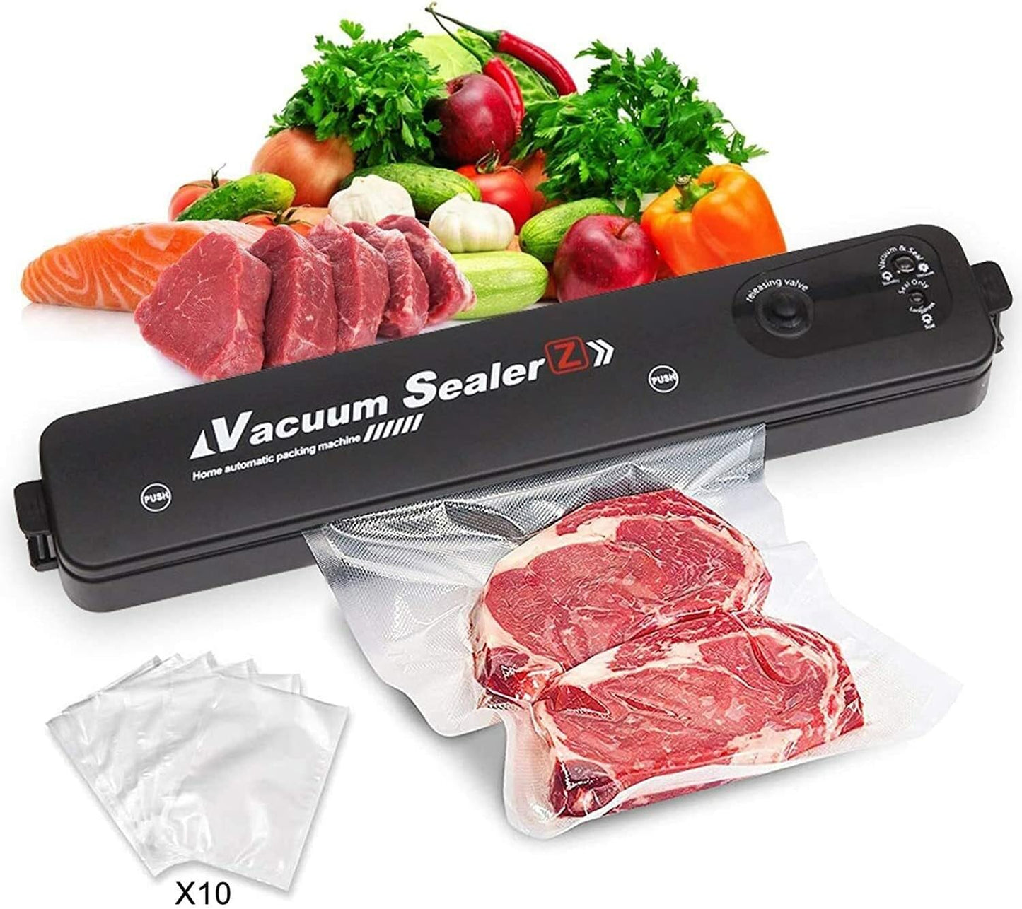 Máquina selladora al vacio multifuncional para carne, pescado, almacenamiento en frío y verduras.