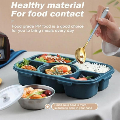 Caja Bento portátil para Exteriores, contenedores de Almacenamiento de Alimentos de Estilo japonés, Fiambrera a Prueba de Fugas para niños con Tazas de Sopa, Cajas de Desayuno