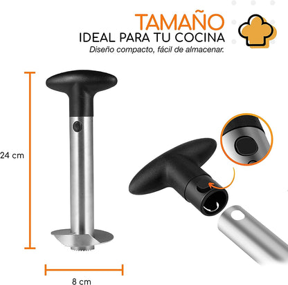 Descorazonador de piña de acero inoxidable de alta resistencia cortador de piña con doble función de corte y extracción