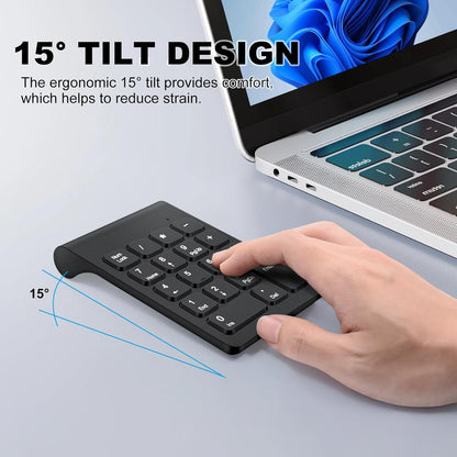 Teclado numérico inalámbrico Mini 2.4G 18 Teclas Ideal para Contabilidad Financiera