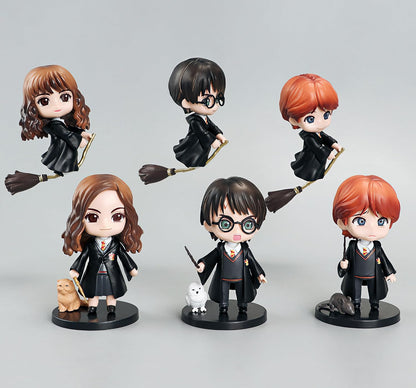 Set de 6 Figuras Coleccionables de HP,  Hermione, Ron Weasley