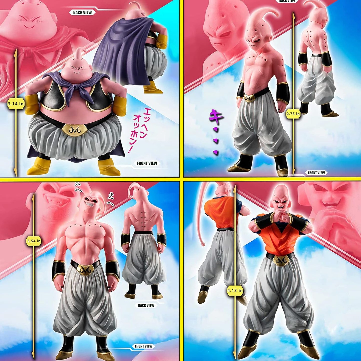 Set de 8 figuras de Majin Buu Acabado de PVC de Dragon Ball Z, 8 formas, Anime, DBZ, figuras de PVC