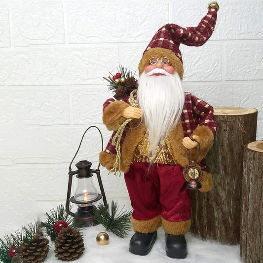 Santa Claus realista, decoración de escritorio de plástico en miniatura, diseño de Papá Noel multiestilo para sala de estar, Navidad, hogar, fiesta, decoración de Navidad