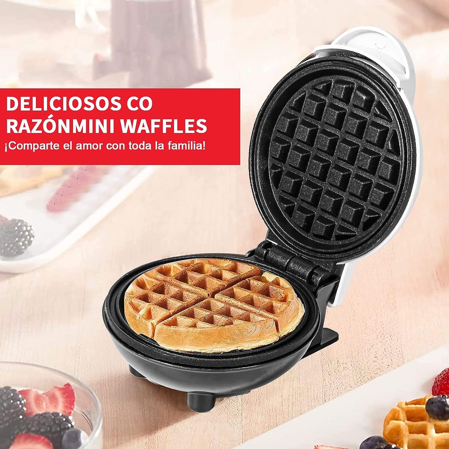 Wafflera Eléctrica con Doble Plancha Antiadherente Forma de corazón para Hacer panini, Hash Browns y Otros almuerzos