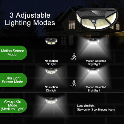 Lámpara de pared solar para exteriores, movimiento y sensor de luz, luces de reflector IP65 para jardín, patio, puerta de pared