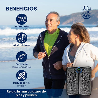 Estimulador de pie estera de masaje eléctrica con Pulsos de Baja Frecuencia, Cojín para Estimulación Muscular Eléctrica, Tapete de fisioterapia automático para circulación