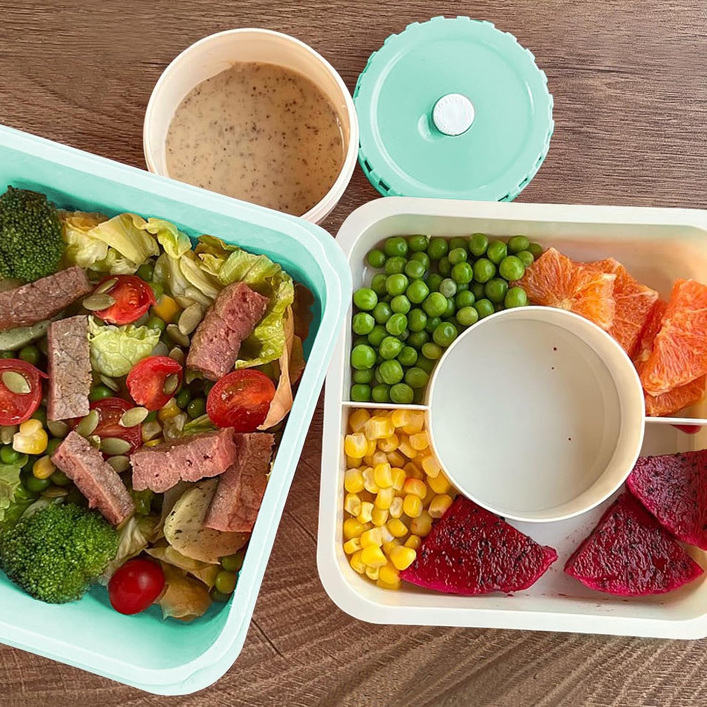 Fiambrera de doble capa de plástico para niños, caja grande Bento para trabajadores de oficina con compartimentos, contenedor de alimentos, cuencos portátiles para ensaladas