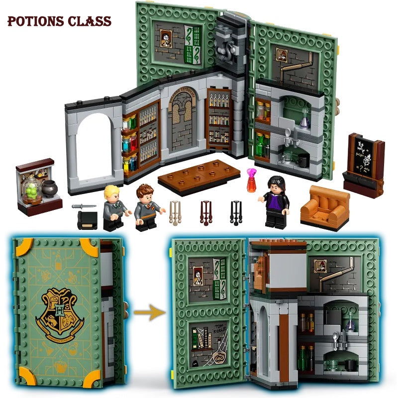 Kit de Construcción Harry Potter Momentos Hogwarts Clase de Adivinación, Clase de medicina Herbal, Defensa contra las artes oscuras, etc (Modelo génerico)