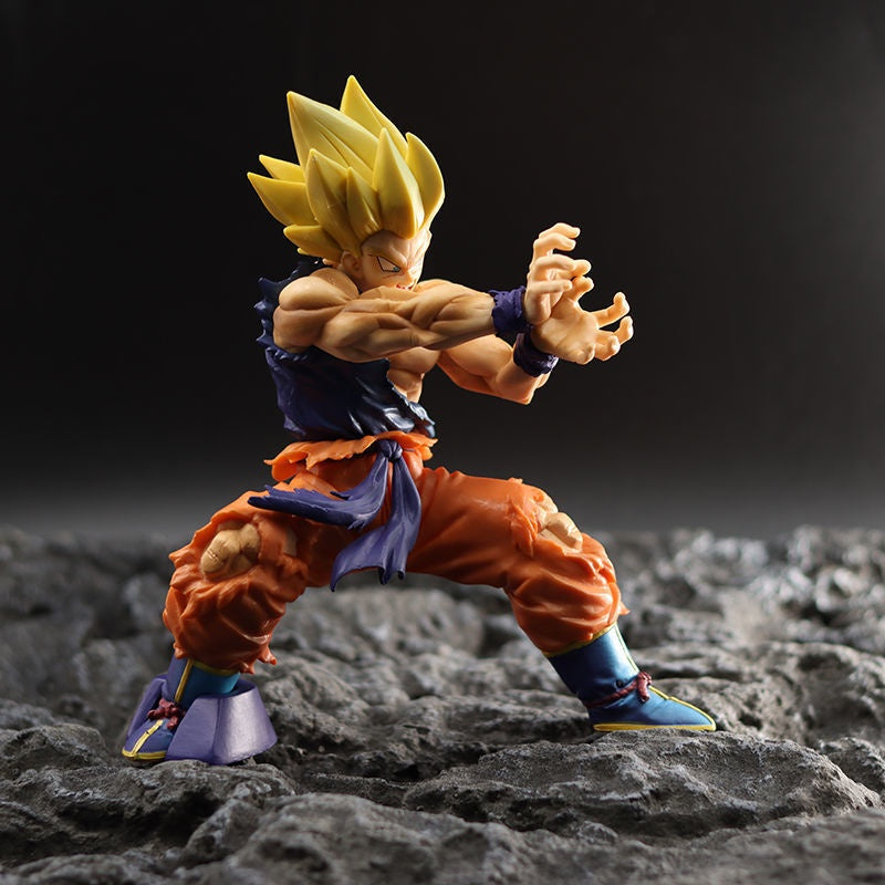 Dragon Ball Super Saiyan Goku Figura Batalla Dañada Modelo PVC Coleccionable Anime Vegeta Muñeca Joyería Niños Juguetes