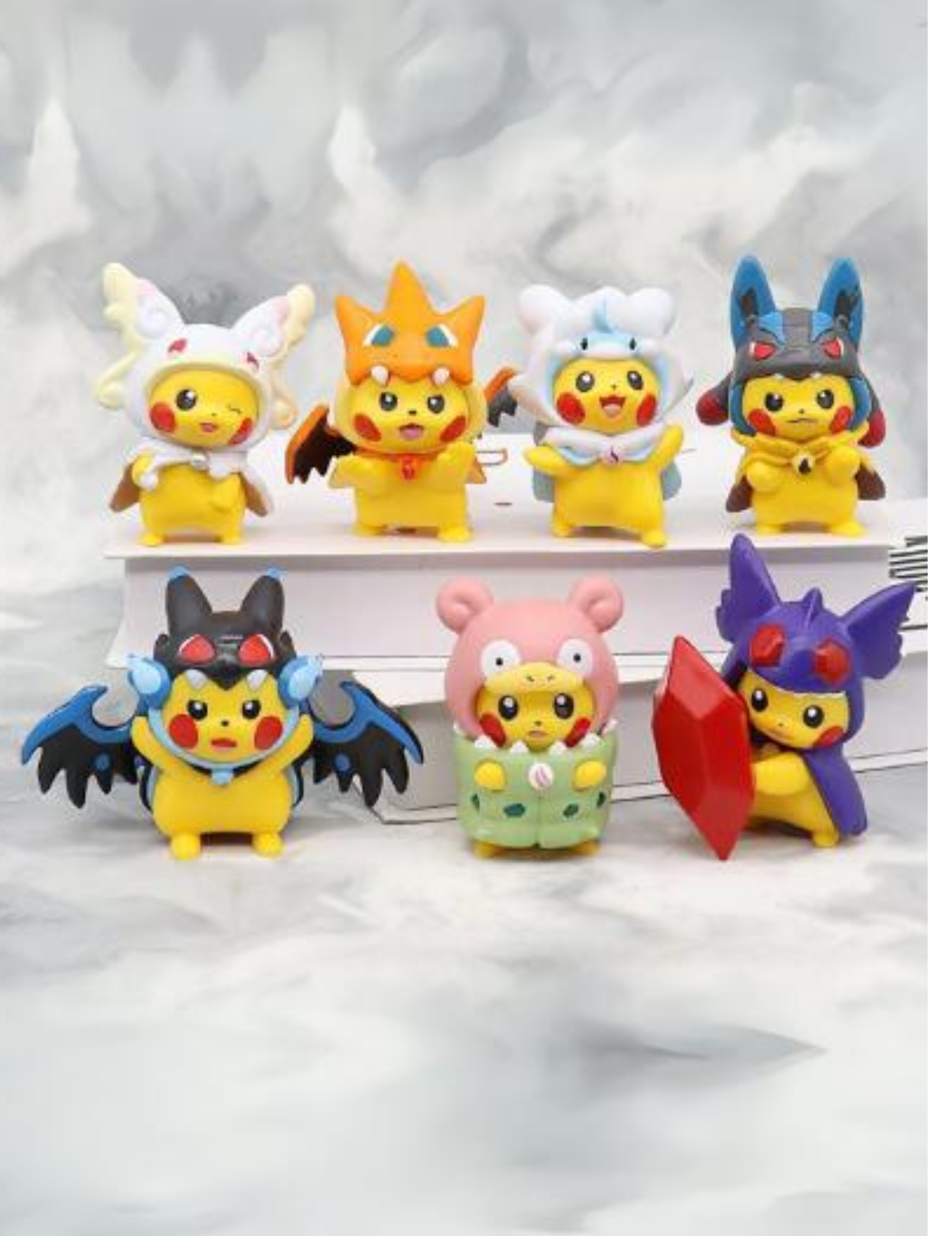 Set de 7 Figuras Coleccionables de Serie/Manga, Diseño de Disfraz de Mega Evoluciones/Legendarios