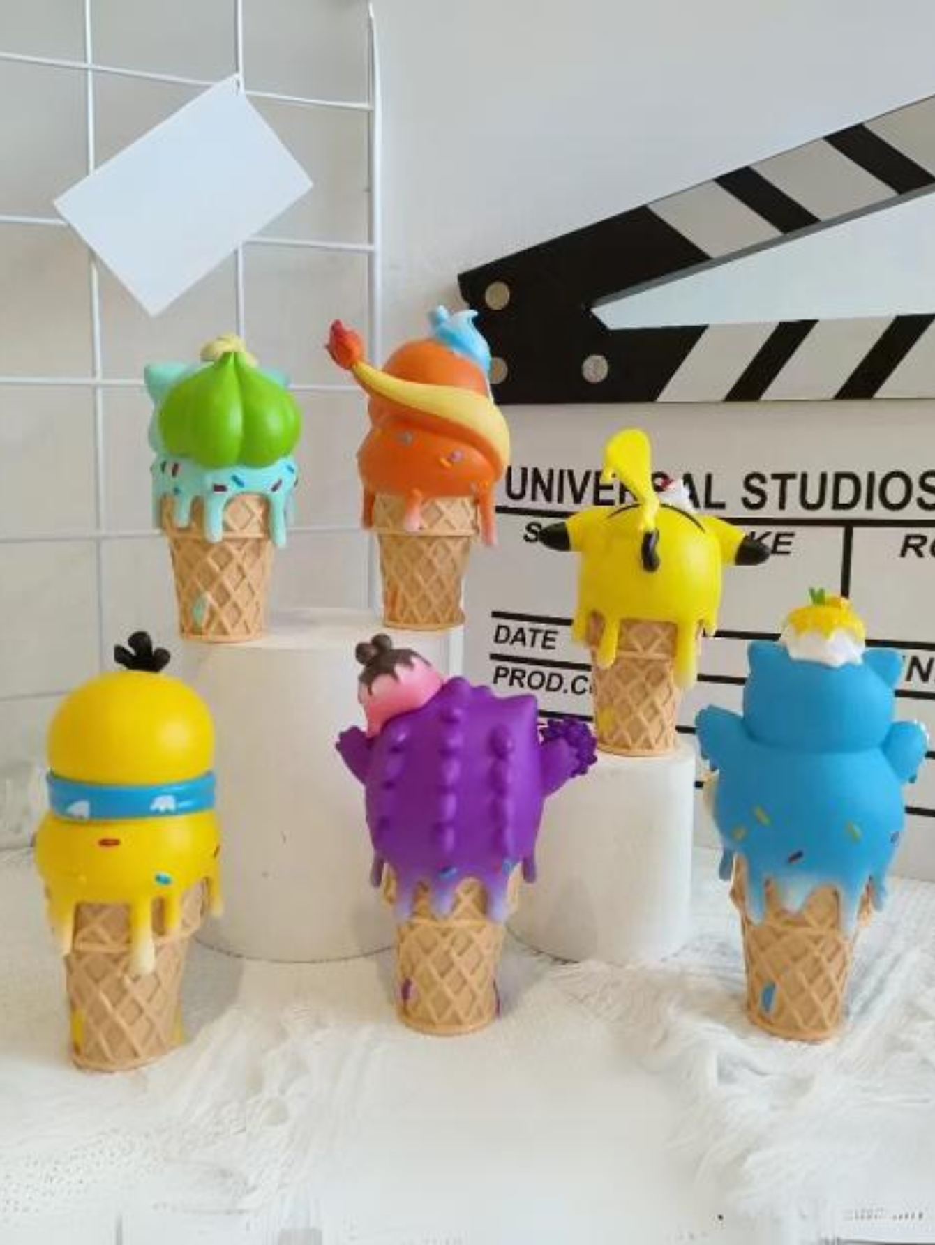 Set de 6 Figuras Ice Cream Coleccionables de Serie/Anime, Muñecos de Decoración