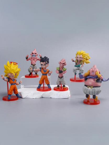 Set de 6 figuras de Anime/Manga Batalla de Buu, Figuras de PVC de DBZ