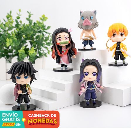 Set de 6 figuras coleccionables de kimetsu no yaiba 8 - 10 cm