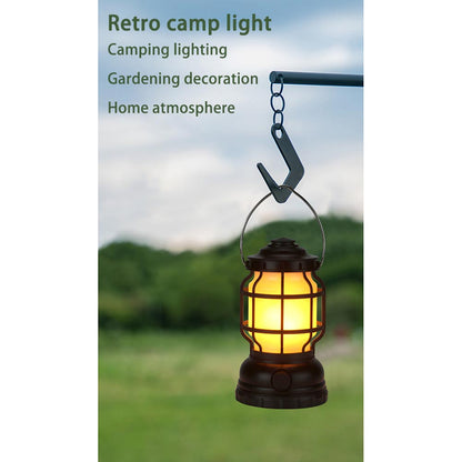 Linterna Retro para acampar al aire libre, Luz de viaje con recarga USB, iluminación Vintage, luz de emergencia impermeable