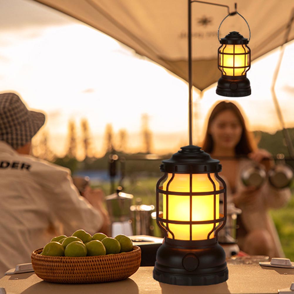 Linterna Retro para acampar al aire libre, Luz de viaje con recarga USB, iluminación Vintage, luz de emergencia impermeable