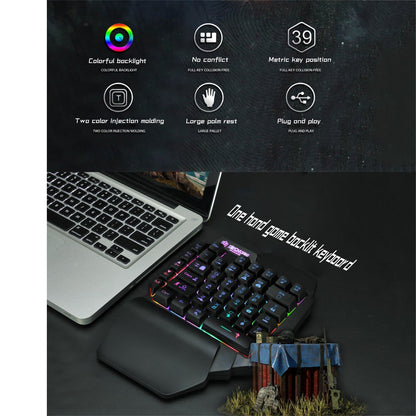 Mini Teclado Portátil para Juegos con Retroiluminación RGB