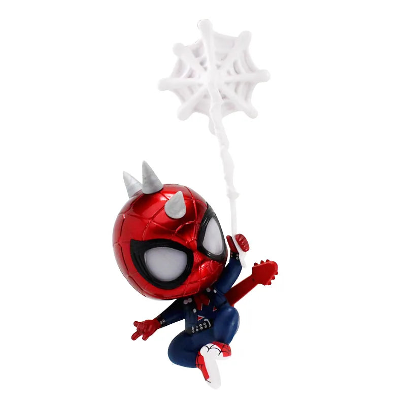 Set de 5 figuras de Spider-Man, modelo de decoración de coche, adorno, juguete para niños, regalos de cumpleaños