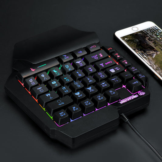 Mini Teclado Portátil para Juegos con Retroiluminación RGB