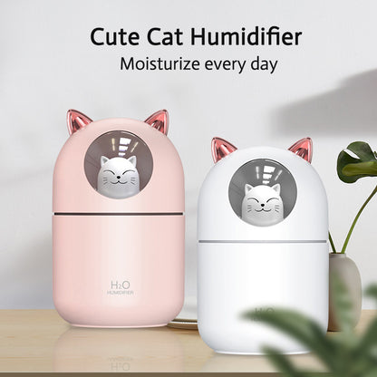 Humidificador de Escritorio En Forma de Gatito Personal USB con luz Nocturna para Dormitorio de bebé, Viaje, Oficina