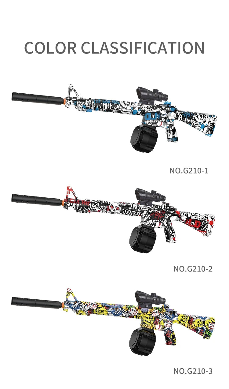 Pistola eléctrica de hidrogel para exteriores M416, inyector de bolas contra salpicaduras, pistola inyectora eléctrica de bolas de gel