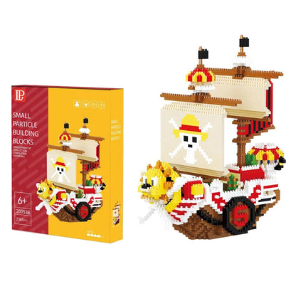 Thousand Sunny-minifiguras de barco de piratas, modelo 3D de bloques de construcción de Anime, juguete para niños, regalo de cumpleaños, 2385 piezas + una pieza