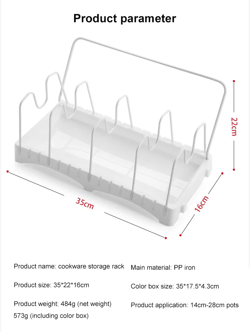 Organizadores para ollas de cocina, duraderos estantes de almacenamiento con espacio ajustable, estante multifunción con barra de toallero, estantes de armario empalmables