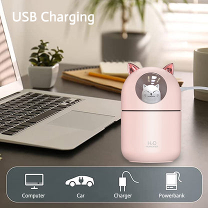 Humidificador de Escritorio En Forma de Gatito Personal USB con luz Nocturna para Dormitorio de bebé, Viaje, Oficina