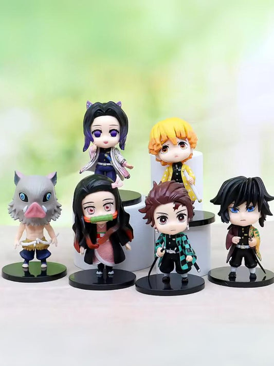 Set de 6 figuras coleccionables de KImetsu no yaiba, Anime/manga Generico Chibi