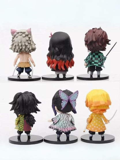 Set de 6 figuras coleccionables de KImetsu no yaiba, Anime/manga Generico Chibi