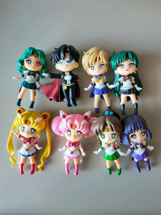 Set de 8 figuras coleccionables Anime/manga Sailor moon Chibi, Generico