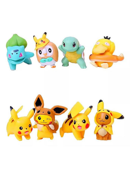 Set de 8 figuras cleccionables de Pokect Monater 1 generacion Anime/Manga