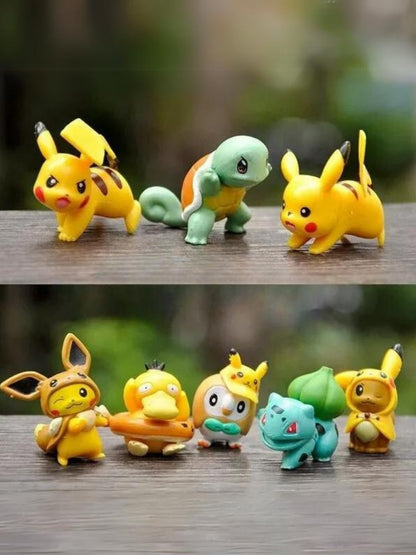 Set de 8 figuras cleccionables de Pokect Monater 1 generacion Anime/Manga