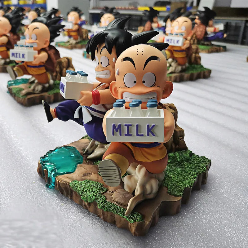 Figura de Anime de DBZ, Krillin,  entrega de leche, modelo de Anime, periferia, Colección, adorno, muñeca, modelo de PVC, regalos, juguetes, 15cm