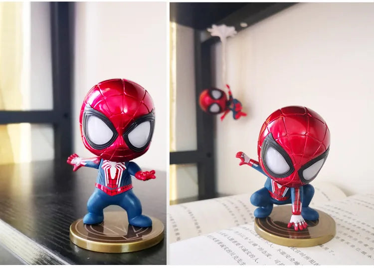 Set de 5 figuras de Spider-Man, modelo de decoración de coche, adorno, juguete para niños, regalos de cumpleaños