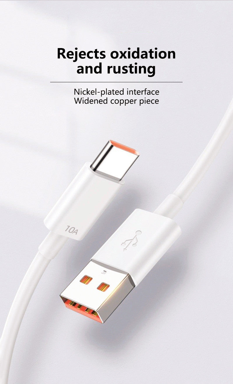 Cable USB Type C 1M Carga Súper Rápida, Cable de datos 10A, 120W Compatible Con Huawei