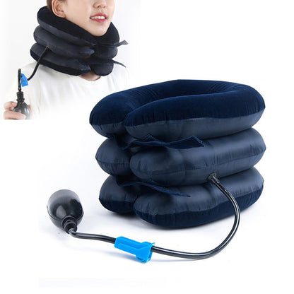 Collar de tracción cervical para aliviar el dolor y el estrés Soporte inflable para el cuello Airbag cervical Masajeador de 3 capas para cuello