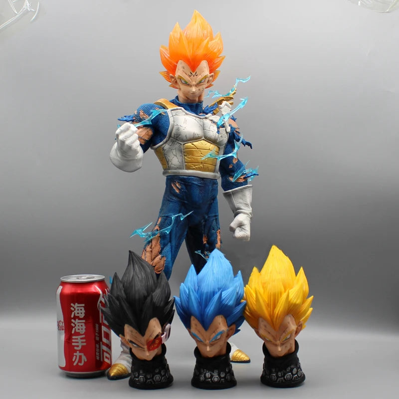 Figura de Vegeta de 46cm, juguete de Anime Dragon Ball Z GK Super Bule Saiyan Vegeta, colección de acción, estatua grande, muñeco para niño