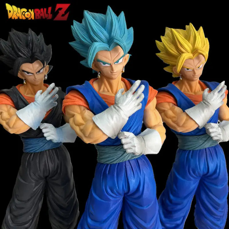 Dragonball Z Super SSJ Vegito Gogeta Figura de acción de Vegito Amarillo, Azul y Negro 32 cm de altura, para coleccionar o colocar sobre mesa, escritorio, oficina, etc