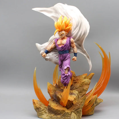 Figuras de acción de DBZ, juguetes de colección de PVC, estatua de doble cabeza, Super Saiyan, 37cm