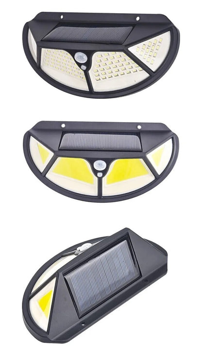 Lámpara de pared solar para exteriores, movimiento y sensor de luz, luces de reflector IP65 para jardín, patio, puerta de pared