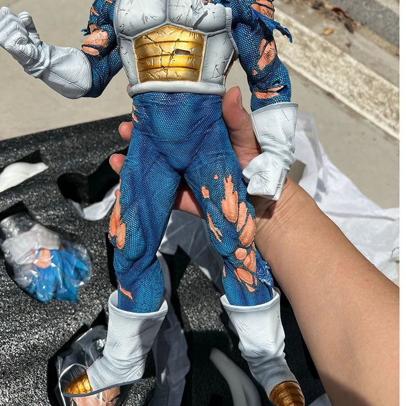 Figura de Vegeta de 46cm, juguete de Anime Dragon Ball Z GK Super Bule Saiyan Vegeta, colección de acción, estatua grande, muñeco para niño