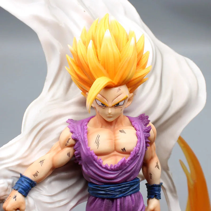 Figuras de acción de DBZ, juguetes de colección de PVC, estatua de doble cabeza, Super Saiyan, 37cm