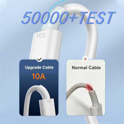 Cable USB Type C 1M Carga Súper Rápida, Cable de datos 10A, 120W Compatible Con Huawei