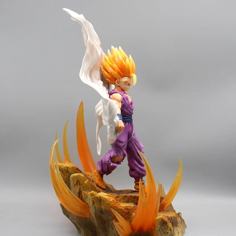 Figuras de acción de DBZ, juguetes de colección de PVC, estatua de doble cabeza, Super Saiyan, 37cm