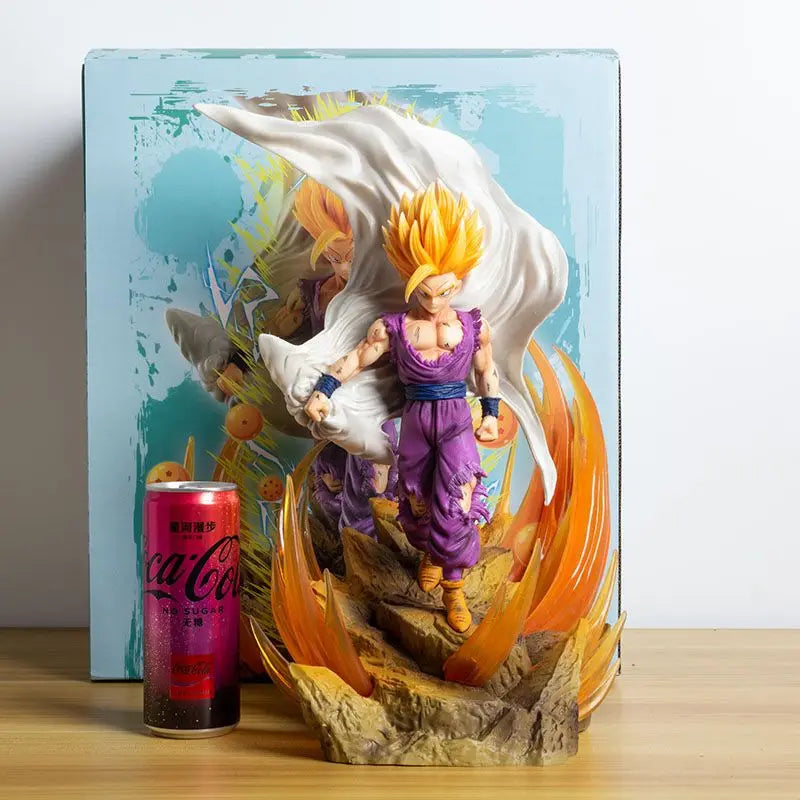 Figuras de acción de DBZ, juguetes de colección de PVC, estatua de doble cabeza, Super Saiyan, 37cm