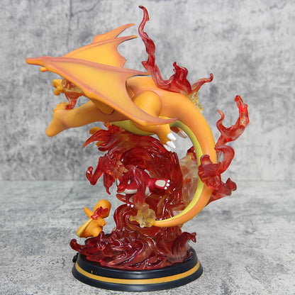 Figura Coleccionable de Anime, Pokemom Evolution Charizard Greninja Mewtwo Slowpoke Gengar Eevee Ornamenta de PVC con Luz LED Incluida